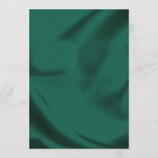 Minimalist Elegant Emerald & Gold Script Wedding  Menu (Achterkant)