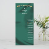 Minimalist Elegant Emerald & Gold Wedding Program (Staand voorkant)