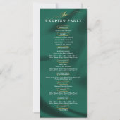 Minimalist Elegant Emerald & Gold Wedding Program (Achterkant)