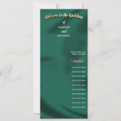 Minimalist Elegant Emerald & Gold Wedding Program (Voorkant)