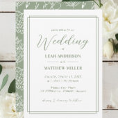 Minimalist Elegant Floral Wedding Invitation Kaart