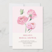 Minimalist elegant flower bridal shower kaart (Voorkant)