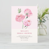 Minimalist elegant flower bridal shower kaart (Staand voorkant)