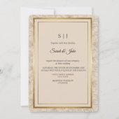 Minimalist Elegant Gold Frame Wedding Kaart (Voorkant)