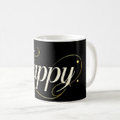 Minimalist Elegant Gold Happy Typography - Classy Koffiemok (Voorkant rechts)