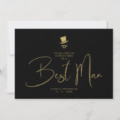 Minimalist Elegant Gorgeous Script Best Man Kaart (Voorkant)
