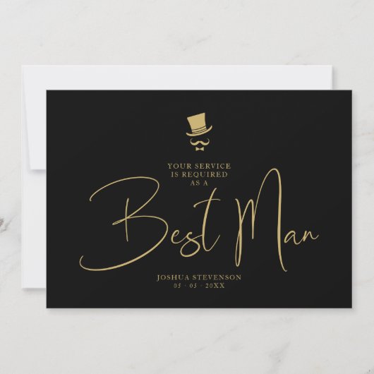 Minimalist Elegant Gorgeous Script Best Man Kaart (Voorkant)