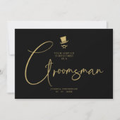 Minimalist Elegant Gorgeous Script Groomsman  Kaart (Voorkant)