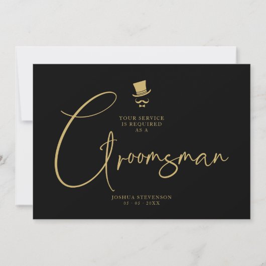 Minimalist Elegant Gorgeous Script Groomsman  Kaart (Voorkant)