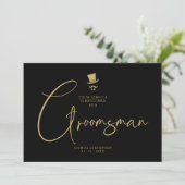 Minimalist Elegant Gorgeous Script Groomsman  Kaart (Staand voorkant)