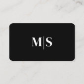 Minimalist Elegant Initials QRCode Black and White Visitekaartje (Voorkant)