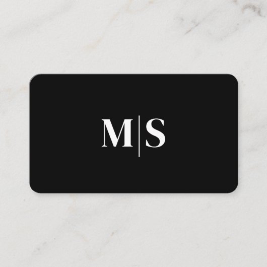 Minimalist Elegant Initials QRCode Black and White Visitekaartje (Voorkant)