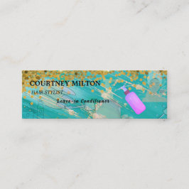 Minimalist Elegant Ivory Black Golden Hair Stylist Mini Visitekaartje