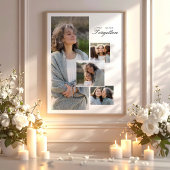 Minimalist Elegant Memorial Tribute Photo Collage Poster