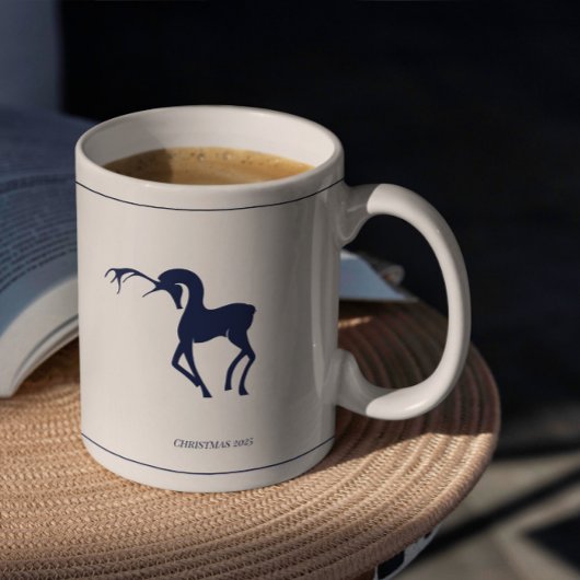 Minimalist elegant personalized christmas mug koffiemok