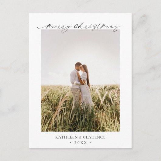 Minimalist Elegant Photo Classic Christmas Feestdagenkaart (Voorkant)