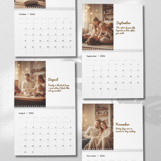 Minimalist Elegant Photo Quote Calendar 2026 Kalender