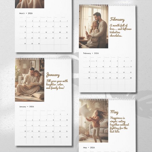 Minimalist Elegant Photo Quote Calendar 2026 Kalender