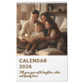 Minimalist Elegant Photo Quote Calendar 2026 Kalender (Hoes)