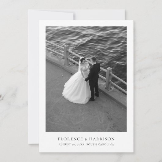 Minimalist Elegant Photo Wedding Save the Date  (Voorkant)