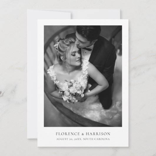 Minimalist Elegant Photo Wedding Save the Date  (Voorkant)