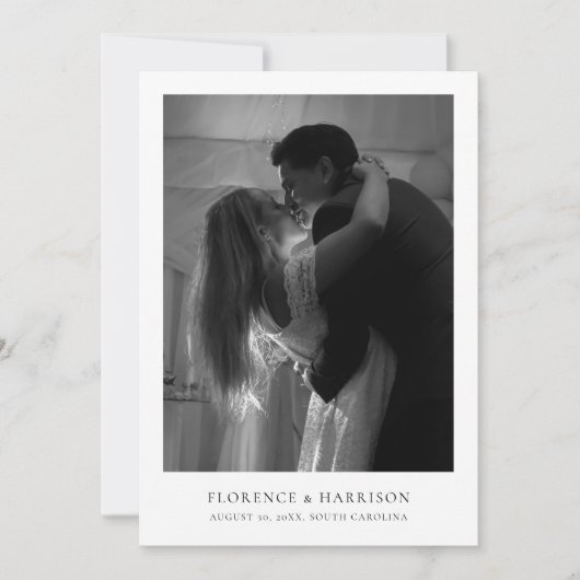 Minimalist Elegant Photo Wedding Save the Date  (Voorkant)