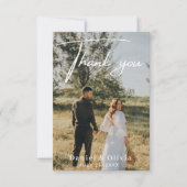 Minimalist Elegant Photo Wedding Thank You Note Bedankkaart (Voorkant)