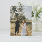 Minimalist Elegant Photo Wedding Thank You Note Bedankkaart (Staand voorkant)