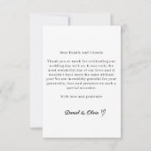Minimalist Elegant Photo Wedding Thank You Note Bedankkaart (Achterkant)
