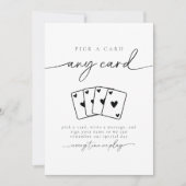 Minimalist Elegant Pick A Card Guestbook Sign Kaart (Voorkant)