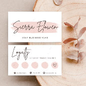 Minimalist Elegant Pink Brush Script Loyalty Card