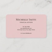 Minimalist Elegant Pink Monogram Initial Executive Visitekaartje (Achterkant)