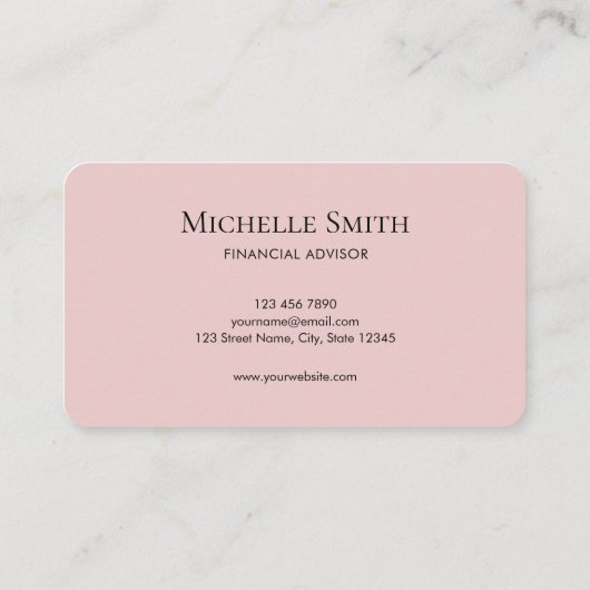 Minimalist Elegant Pink Monogram Initial Executive Visitekaartje (Achterkant)