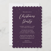 Minimalist Elegant Purple Christmas Party Kaart (Voorkant)