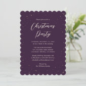 Minimalist Elegant Purple Christmas Party Kaart (Staand voorkant)