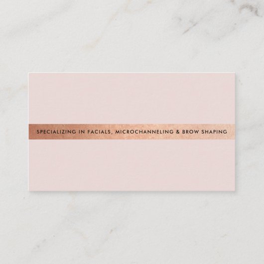 MINIMALIST Elegant roos gouden streep blush roze Visitekaartje (Achterkant)