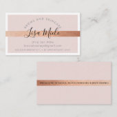 MINIMALIST Elegant roos gouden streep blush roze Visitekaartje (Voorkant / Achterkant)