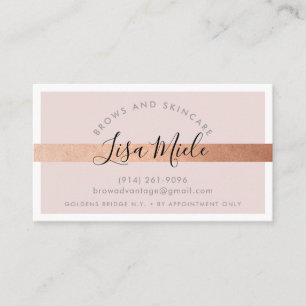 MINIMALIST Elegant roos gouden streep blush roze Visitekaartje