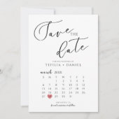 Minimalist Elegant Save The Date Calendar  Kaart (Voorkant)