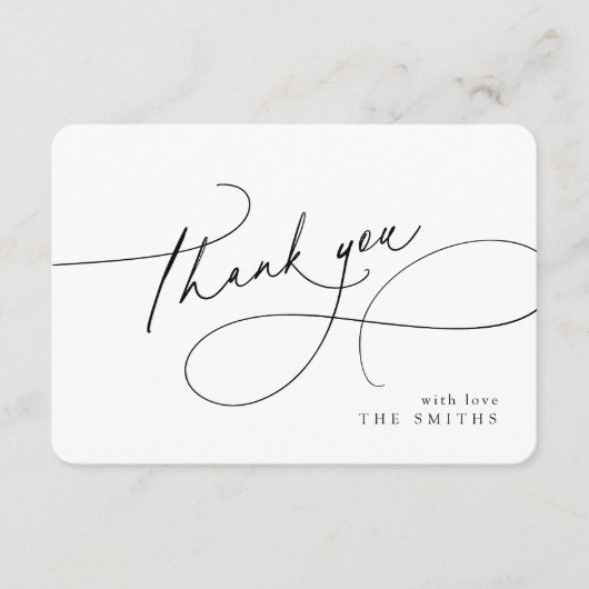 Minimalist Elegant Script Christmas Thank You Bedankkaart (Voorkant)