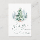 Minimalist Elegant Script Christmas Tree Thank You Bedankkaart (Voorkant)