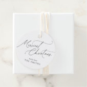 Minimalist Elegant Script Merriest Christmas Bedankjes Labels (In situ)