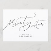 Minimalist Elegant Script Merriest Christmas Feestdagenkaart (Voorkant)