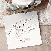 Minimalist Elegant Script Merriest Christmas Servet