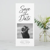 Minimalist Elegant Script Photo Wedding Bookmark Save The Date (Staand voorkant)
