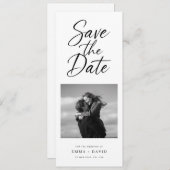 Minimalist Elegant Script Photo Wedding Bookmark Save The Date (Voorkant / Achterkant)