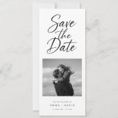Minimalist Elegant Script Photo Wedding Bookmark Save The Date (Voorkant)