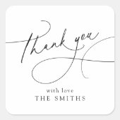 Minimalist Elegant Script Thank You favors Vierkante Sticker (Voorkant)