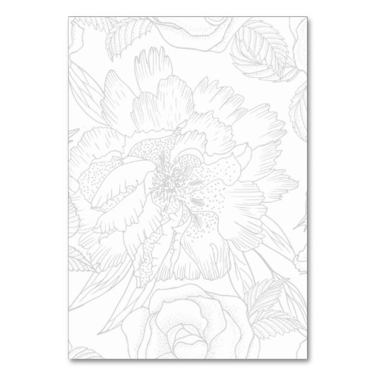 Minimalist, elegant Table number, sitting shart. Kaart (Achterkant)