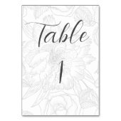 Minimalist, elegant Table number, sitting shart. Kaart (Voorkant)